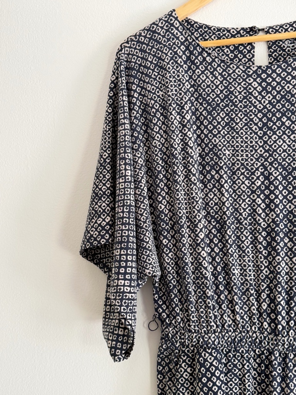 NEW Garnet Hill Prato Knit Jumpsuit Boat Neck Navy Kimono Sleeve Belt Stretch - Picture 3 of 16